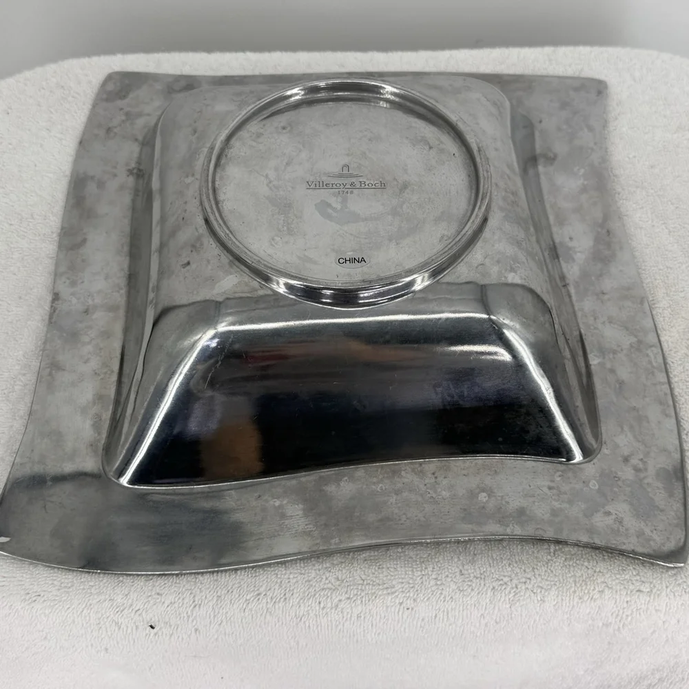 Villeroy & Boch New Wave Rectangle Wavy Metal Serving Bowl 13” Cast Aluminum VTG